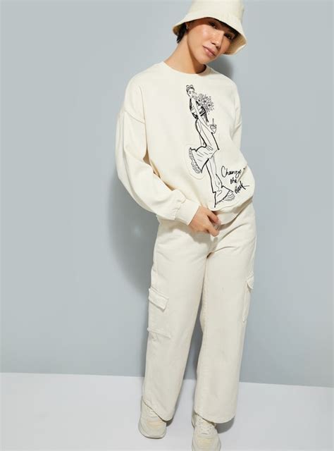 Buy ALAYA F x URB_N Women Printed Applique Sweatshirt Online at just Rs ...