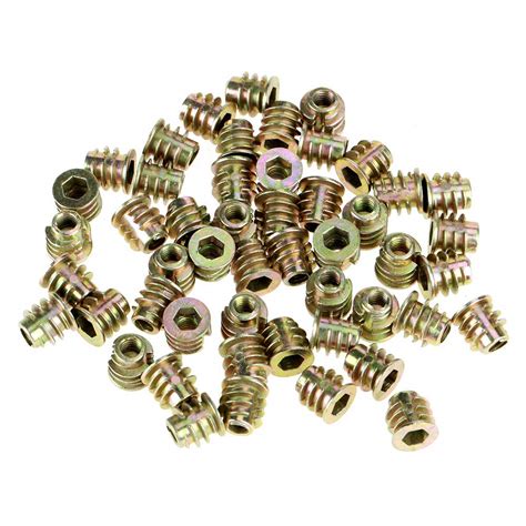 Threaded Inserts Nuts, 50PCS M4x8mm Zinc Alloy Hex Flanged Screw-in Nut ...