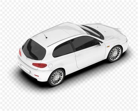 Hatchback car isolated on transparent background 3d rendering ...