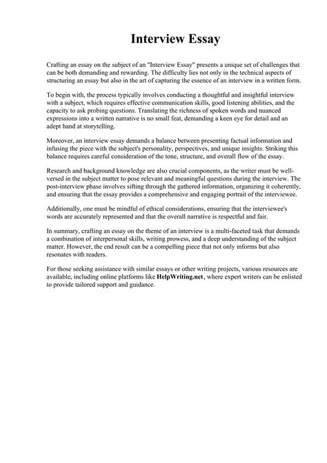 Interview Essay Sample 的图像结果