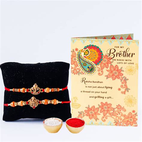 ARCHIES Rakhi for Brother Rakshabandhan Combo of 2 Swastik Ganesha ...
