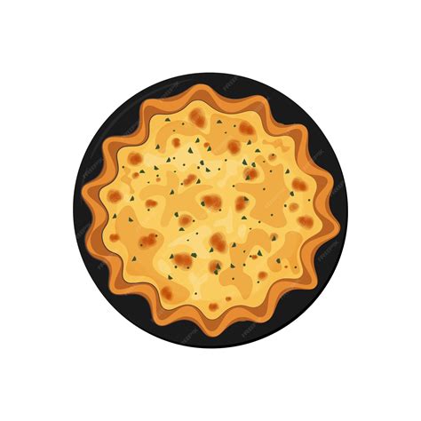 Premium Vector | Quiche Lorraine Top View Vector Illustration Logo