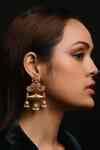 Buy Gold Plated Stone Opal Studded Danglers by The Bling Girll Online ...