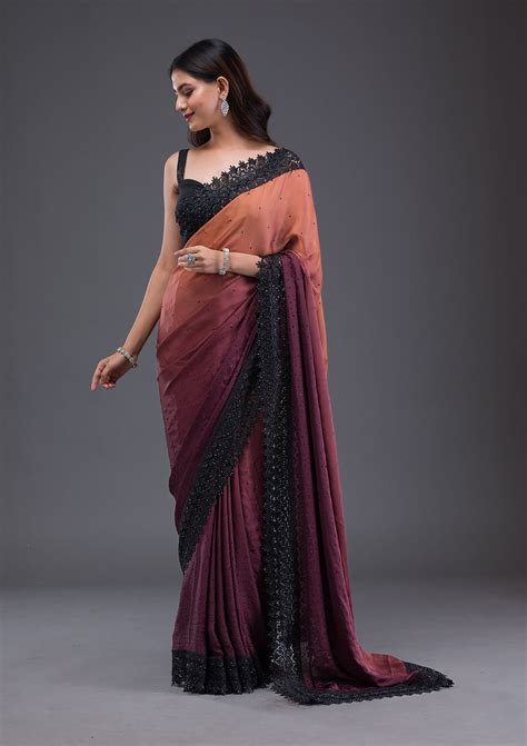 Buy Brown Zariwork Soft Silk Saree - Koskii