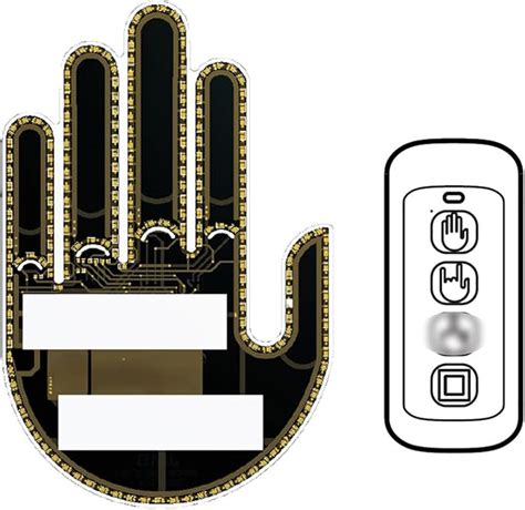 Pinzu Finger Gesture Light with Remote, LED Car Back Window Sign, Hand ...