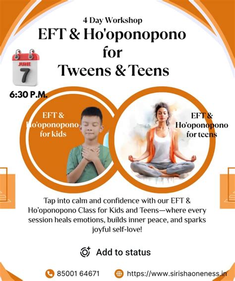 . 🌈 4-Day Ho'oponopono & EFT Workshop for Tweens & Teens