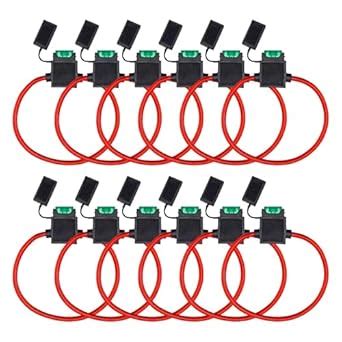InstallGear ATC Fuse Holder with 30A Fuse, 10 Gauge OFC Power Wire (12 ...