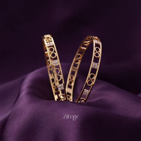 KF101034 -Gold Plated AD stone Bangle (Pair) – Zilmor