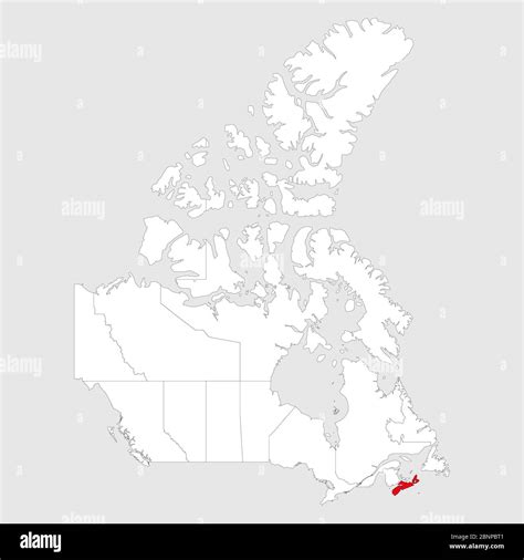 Nova scotia highlighted on canada map. Gray background. Canadian political map Stock Vector ...