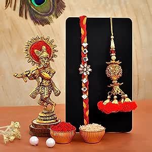 CraftVatika Rakhi for Brother and Bhabhi- Rakhi Gift Combo set of 2 ...