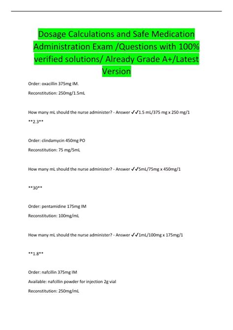 Image result for Basic Medication Exam Practice Questions