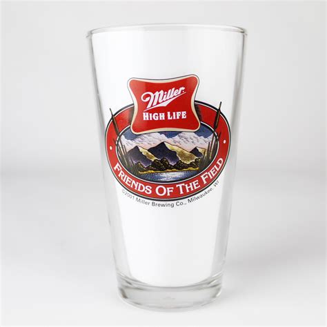 Beer Pint Glass - Miller High Life - Friends Of The Field - Elk 2001 ...
