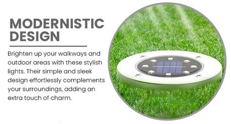 GIGAWATTS 8 LED Solar Ground Light Water-Resistant Solar-Powered Lights ...