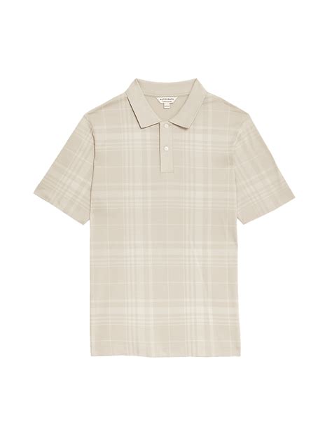 Buy Pure Cotton Check Polo Shirt at Marks & Spencer