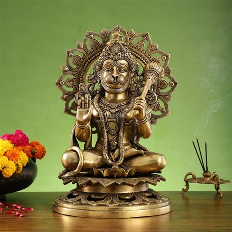 Buy Pure Brass Lord Hanuman Statue - 18 inch - Budhshiv.com