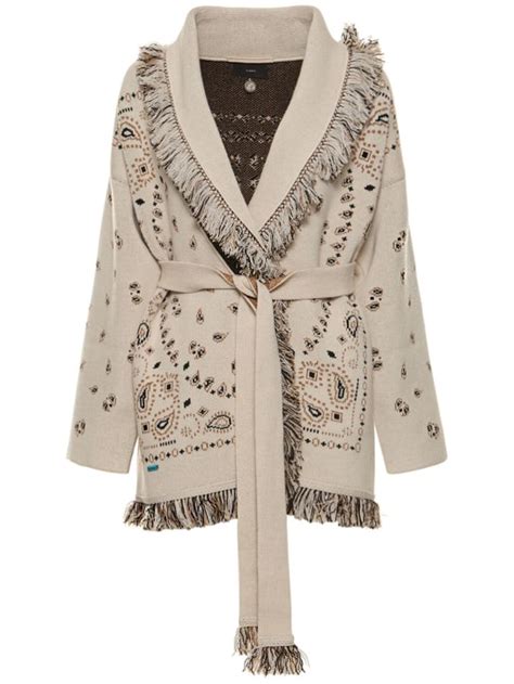 Bandana cashmere & linen knit cardigan - Alanui - Women | Luisaviaroma