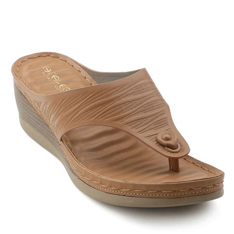 Buy Healers Tan Wedge Heel Sandal For Women ZQ-FD-54 By Liberty