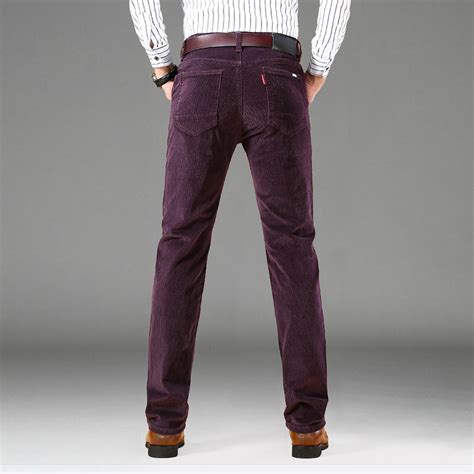 Tailored Fit Casual Corduroy Pants // Purple (36WX34L) - ToMo Clearance ...
