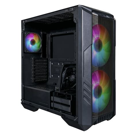 Cooler Master H500 HAF Black Mid Tower Cabinet with Tempered Glass Pan ...