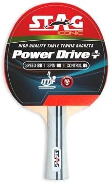 Stag Iconic Table Tennis (T.T) Racket - Black/Red Grip Designed ...