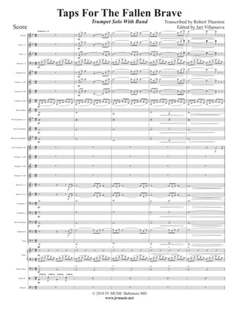 Taps for the Fallen Brave for Solo Trumpet and Band - Trumpet Solo ...
