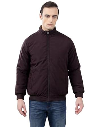 Buy Cantabil Solid Full Sleeves Mock Collar Regular Fit Mens Wine ...