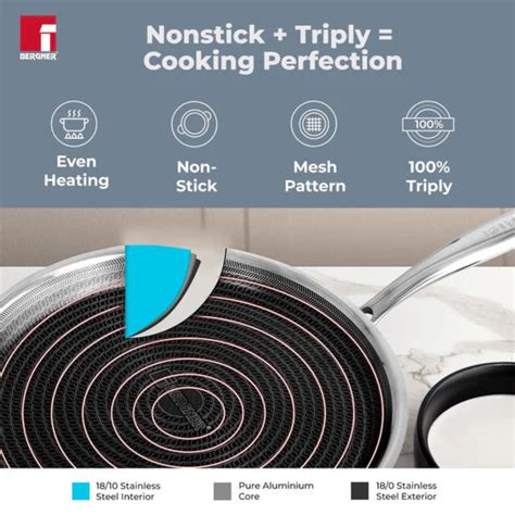 Bergner Hitech Triply Non-Stick Dosa Tawa 32 cm diameter – New Variety ...