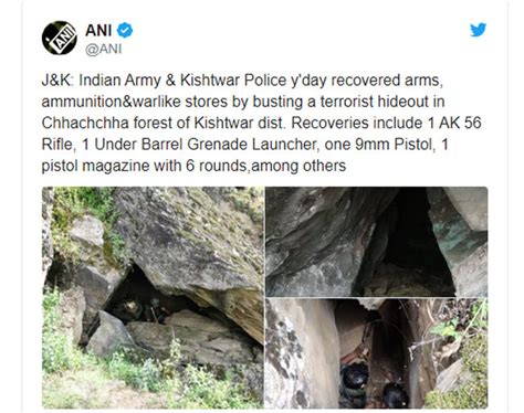 किश्तवाड़ में सेना को मिली बड़ी कामयाबी हिजबुल का आतंकी ठिकाना ध्वस्त ...