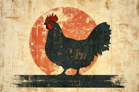 A chicken with a red circle on it is on a brown background | Premium AI ...