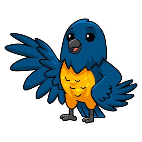 Caricature d'oiseau tangara noir et or mignon thraupidae | Vecteur Premium