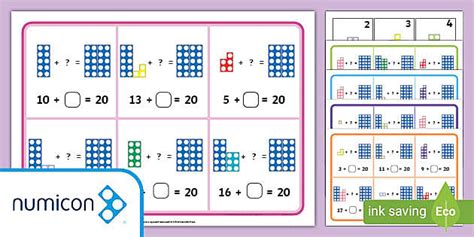 Numicon Shapes: Number Bonds of 20 Bingo