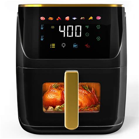 Bluebow Newest Air Fryer Large 8.5 QT, Black, 8 in 1 Touch Screen ...