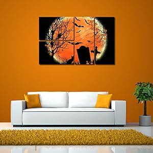 999STORE Multiple Frames Printed Bats in The Moon Light Like Modern ...