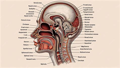 A diagram of a human head with the main parts labeled | Premium AI-generated image