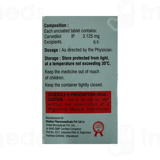 Carvihep 3125 Tablet 60 - Uses, Side Effects, Dosage, Price | Truemeds