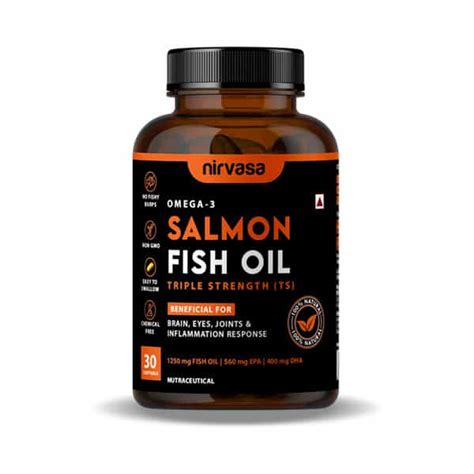 Buy NIRVASA SALMON FISH OIL TRIPLE STRENGTH FOR HEALTHY HEART | BRAIN ...