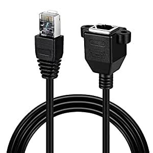 VONOTO 1M 3FT RJ45 RJ45 Male to Female Panel Flush Mount Ethernet LAN ...