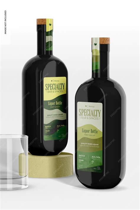 Premium PSD | Liquor bottle mockup side view