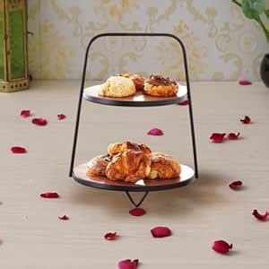 2-Tier Fruit and Bread Basket Stand | Metal & Wood Counter Organizer ...