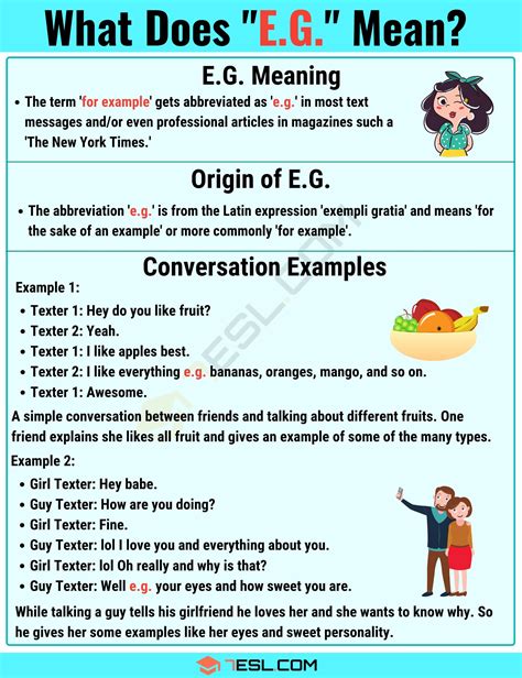 E.G. Meaning: What Does E.G. Mean? • 7ESL