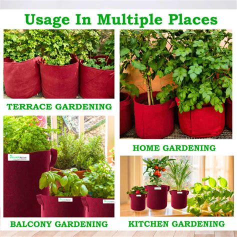 Geo Fabric 21×21 Big Size Grow Bag For Home Gardening Suitable For Fru