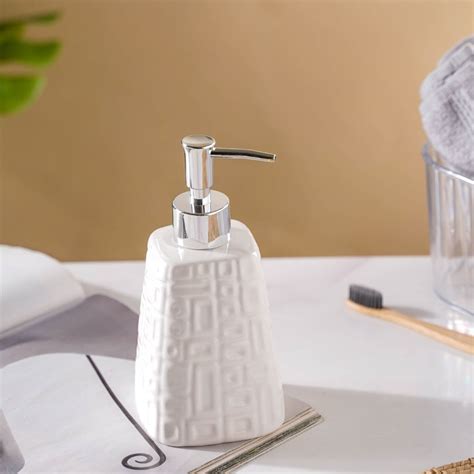 Pyramid Textured Ceramic Dispenser White 7 Inch Online - Premium ...