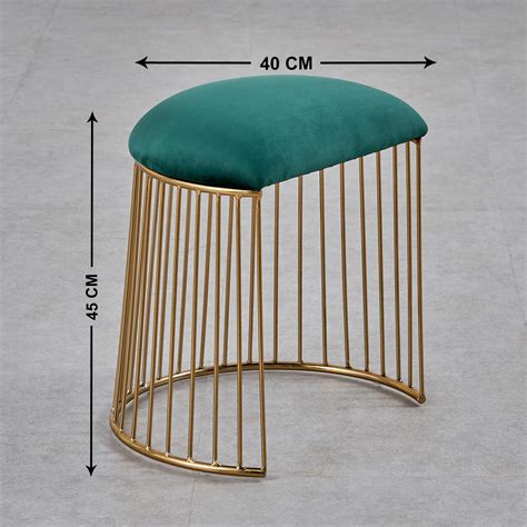 Buy Helios Wendy Fabric Stool - Green from Helios by Home Centre at ...
