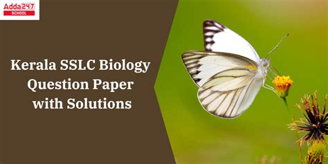 SSLC Biology Answer Key 2024 with Question Paper