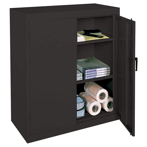 Realspace® Steel Storage Cabinet, 3 Shelves, 42"H x 36"W x 18"D, Black ...