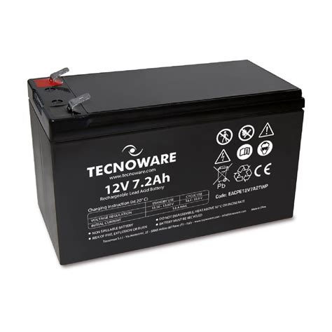 Tecnoware Power Systems - 12V Charge 7.2 Ah Lead-Acid Sealed Battery, for UPS, Video ...