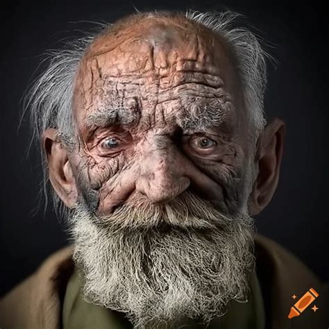 Funny Wrinkled Old Man Face