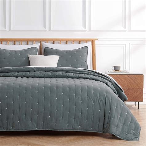 Buy VEEYOO Quilt King Size Charcoal - 100% Handmade Warm Bedspread ...