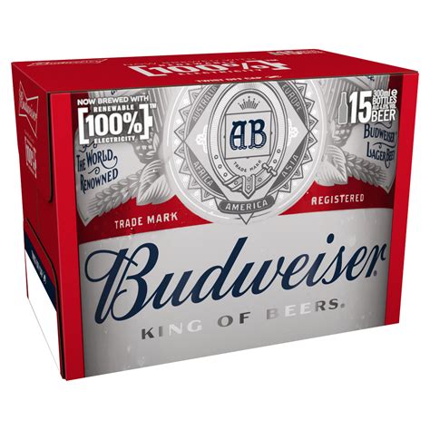 Budweiser Lager Beer Bottles 15 x 300ml - One Stop