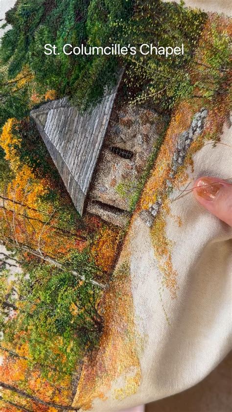Columcille megalith park embroidery art handmade landscape needlework ...